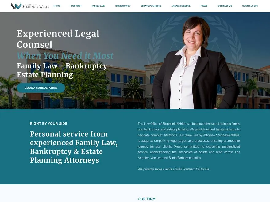 Law Office of Stephanie White website built by Sparkler Digital