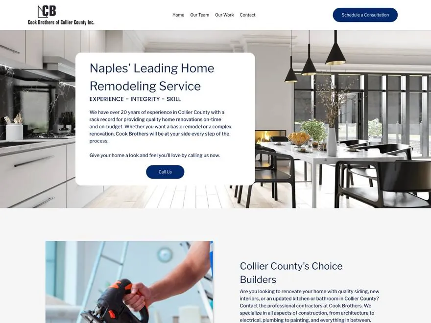 Cook Brothers of Collier County website built by Sparkler Digital
