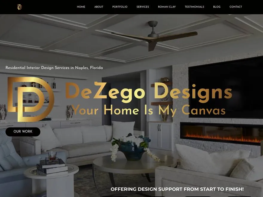 DeZego Designs website by Sparkler Digital