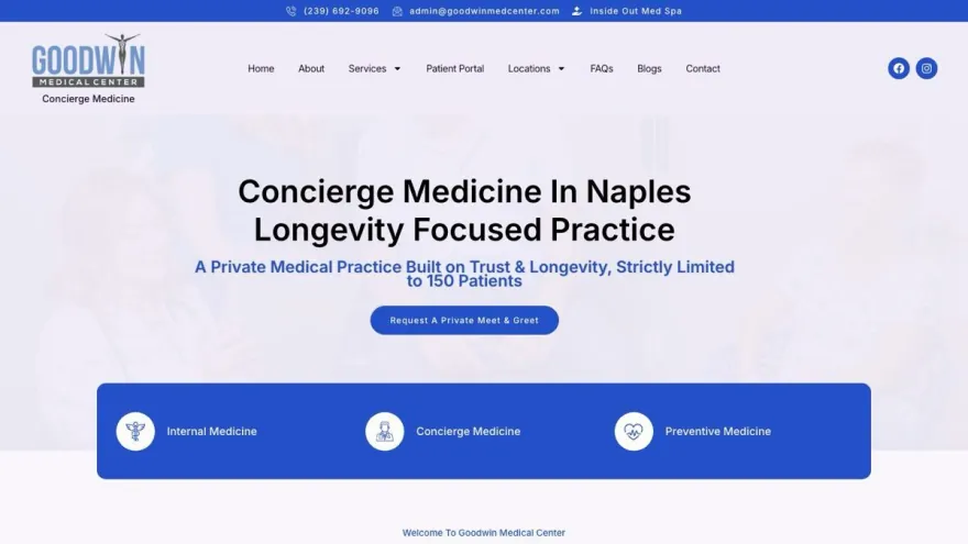Goodwin Medical Center website built by Sparkler Digital
