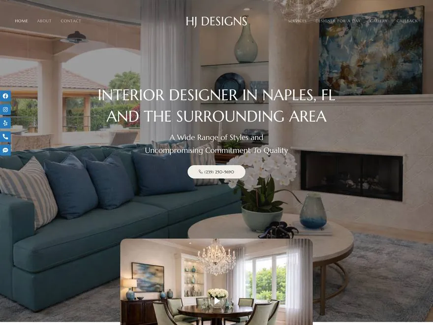 HJ Designs Naples website by Sparkler Digital