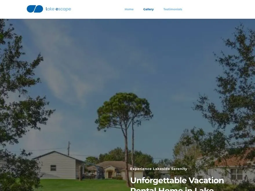 Lake Escape Rental website built by Sparkler Digital