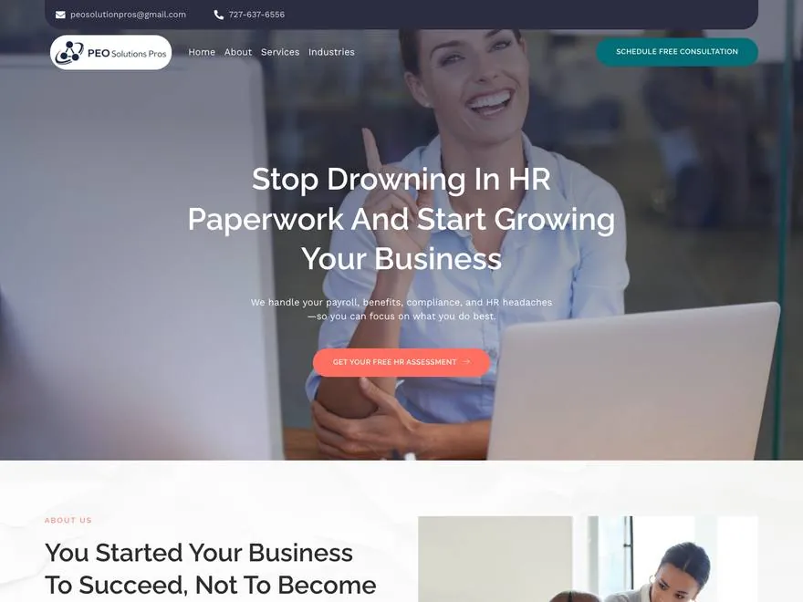 PEO Solution Pros website built by Sparkler Digital